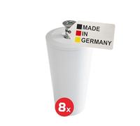 BAUHELD® Tope de persiana enrollable de 40 mm [8 unidades] de plástico [fabricado en Alemania] - Tope de tope para persianas, incluye tornillos, apto para láminas de persiana, color blanco