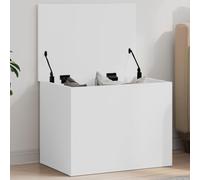 Baúl almacenaje blanco 60 cm, madera ingeniería resistente humedad. Amplio espacio ropa, mantas, juguetes. Tapa con elevación gas, uso como mesa centro. Fácil montaje, carga 125 kg. Versátil salón, do