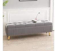 baul almacenaje Dormitorio Banco almacenaje Ene of Banco De Cama con Almacenamiento,Otomano De Almacenamiento Tapizado De Terciopelo,Otomana De Almacenamiento Rectangular Botón Tufted,Banco
