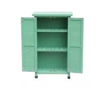 Baul Almacenaje Exterior Impermeable Madera 59 x 34 x 100 cm, Cobertizo Jardin Exterior con Suelo con Estante Regulable 3 Colores Disponibles(Green)