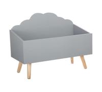 Baúl almacenaje infantil nube douceur, melamina gris/roble, 58 cm