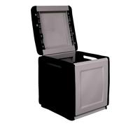Baúl arcón para exterior, en polipropileno de 130L - 57x54x53cm - color gris oscuro y negro