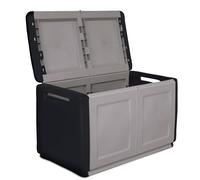 Baúl arcón para exterior, en polipropileno de 230L - 96x57x53cm - color gris oscuro y negro