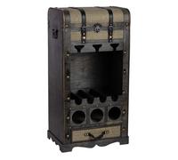 Baul botellero de madera marrón 44x30x85h cm