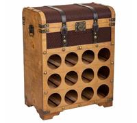 Baúl botellero de madera marrón 45x28x59