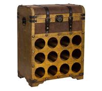 Baul botellero de madera marrón 45x28x59h cm
