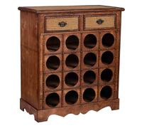 Baul botellero de madera marrón 63x31x69.5h cm