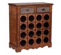 Baul botellero de madera marrón 63x31x69.5h cm