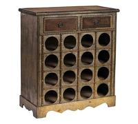Baul botellero de madera marrón 63x31x69.5h cm