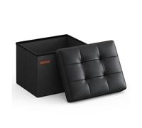 Baúl de Almacenaje, Taburete Reposapiés, Negro