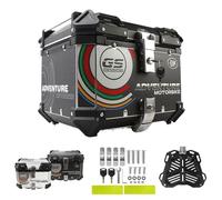 Baúl de Aluminio 45L 55L 65L Top Case Baúl Moto,Maletero de Scooter,Maleta Moto Maletero Caja para Motocicleta con Cerradura para Casco(Black,45 L)