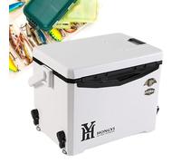 Baúl de hielo portátil - Nevera ligera y dura, almacenamiento de bebidas compacto, portador aislado térmicamente | Bebida de viaje para viajes de pesca, picnics, fiestas, recipiente refrigerador