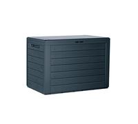 Baul de jardin 190 litros prosperplast woodebox de plastico en color antracita 78 x 43,3 x 55 cm 55 cm