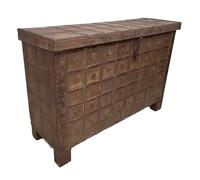 Baúl de madera acabado artesanal marrón 131x46x87h cm