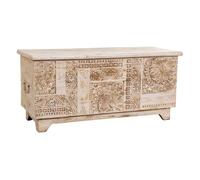 Baúl de madera artesanal beige 100x40x46h cm