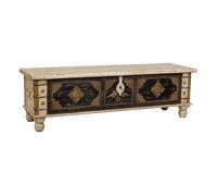 Baúl de madera artesanal beige 150x45x45h cm