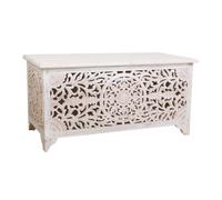 Baúl de madera artesanal blanco 102x48x50h cm