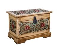 Baúl de madera artesanal marrón 30x17x20