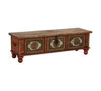 Baúl de madera artesanal rojo 150x45x46h cm