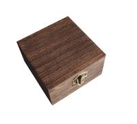 Baúl de madera natural vintage para almacenamiento de baratijas con soporte de cierre de metal, pequeño estuche de recuerdo para joyas, contenedor de té para hojas, grano de café, caja organizadora de
