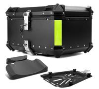 Baúl de Moto 45L 55L 65L 80L 100L Top Case,Maleta Trasera Moto,baúl de Aluminio Impermeable para Moto,Maletero para Motocicleta,Negro/Plata(Black,100 L)