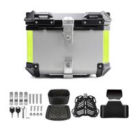 Baúl de Moto de Aluminio 45L,55L,65L,80L,100L Maleta Top Case de Moto,Baúles para Moto,Equipaje Caja de Moto,Baul Superior para Motocicleta con Respaldo y Cerradura de Seguridad(Plata,45 L)