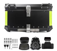 Baúl de Moto de Aluminio 45L,55L,65L,80L,100L Maleta Top Case de Moto,Baúles para Moto,Equipaje Caja de Moto,Baul Superior para Motocicleta con Respaldo y Cerradura de Seguridad(Black,80 L)