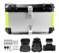 Baúl de Moto de Aluminio 45L,55L,65L,80L,100L Maleta Top Case de Moto,Baúles para Moto,Equipaje Caja de Moto,Baul Superior para Motocicleta con Respaldo y Cerradura de Seguridad(Plata,100 L)