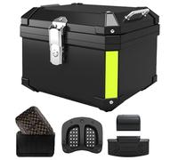 Baúl De Moto Maletero De Scooter 45L /57L Caja Moto con Respaldo Y Cerradura De Seguridad, Scooter Maleta, Cofre Moto Top Case para Almacenamiento Casco (Color : Negro, Size : 57L)