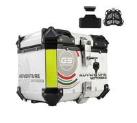 Baúl de Moto Maletero de Scooter Maleta Motocicleta Top Case,Baúl de Aluminio para Moto,Baúl Superior con Respaldo y asa,Baúl Moto Impermeable 45L,55L,65L(Blanca,45 L)