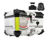 Baúl de Moto Maletero de Scooter Maleta Motocicleta Top Case,Baúl de Aluminio para Moto,Baúl Superior con Respaldo y asa,Baúl Moto Impermeable 45L,55L,65L(Blanca,65 L)