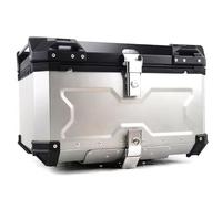 Baúl De Moto Universal Compartimento De Almacenamiento Trasero para Motocicleta Aluminio Top Case Motocicleta La Aleación De Aluminio del Profesional Caja para Moto(Plata,45L)