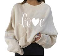 Baúl de Tirantes Camiseta Top Estampado Bloque Largo Mujeres Color Mangas Vaca Blusa Mujer Jersey Corto Mujer, beige, L