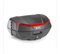 GIVI BAULE V49 AIR Bauletto Moto, Negro, Sistema Wingflow con 4 Aletillas Plateadas (NEGRO ROJO)