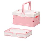 Baul Jardin Caja Almacenaje Plastico Caja de Almacenamiento Plegable de Plástico Adecuada for EI Hogar la Oficina EI Camping Contenedor de Almacenamiento Multiusos(Pinks)