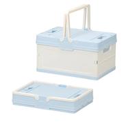 Baul Jardin Caja Almacenaje Plastico Caja de Almacenamiento Plegable de Plástico Adecuada for EI Hogar la Oficina EI Camping Contenedor de Almacenamiento Multiusos(Blue)