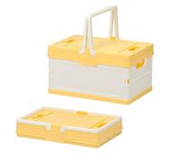 Baul Jardin Caja Almacenaje Plastico Caja de Almacenamiento Plegable de Plástico Adecuada for EI Hogar la Oficina EI Camping Contenedor de Almacenamiento Multiusos(Yellow)