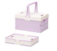 Baul Jardin Caja Almacenaje Plastico Caja de Almacenamiento Plegable de Plástico Adecuada for EI Hogar la Oficina EI Camping Contenedor de Almacenamiento Multiusos(Purple)