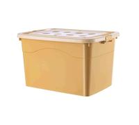 Baul Jardin Caja Plastico Almacenaje Cajas de Almacenamiento Apilables y Herméticas Ideales for Hogares Garajes y Campamentos for Guardar Ropa Herramientas etc(Yellow,37cm/15in)