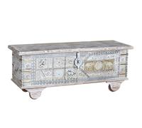 Baúl madera de mango blanco envejecido blanco.giner y colomer 46x40x116