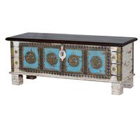 Baúl madera de mango blanco y cerezo envejecido blanco.giner y colomer 45x40x116