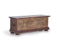 Baúl madera de mango marrón bicolor marrón 45x40x116 cm - giner y colomer