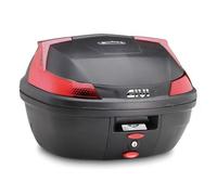 Baúl MONOLOCK® B37N negro con reflectores rojos, 37 Lt, incluyendo la placa y ki