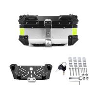 Baul Moto,28 L a 100 L Baúl de Aluminio para Moto,Maleta para Casco,Maletero Trasero Moto Scooter Top Case Plata/Negro,Baul para motocycletas Caja Moto(Plata,28 L)