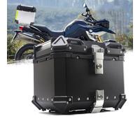 Baul Moto, Caja de Motocicleta Aluminio Impermeable, 55L, 65L, 80L, 100L Topcase Motocicleta Aluminio con Bloqueo De Seguridad(Negro,55L)