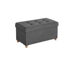 Baúl Ottoman con Mechón Insertado Gris Oscuro