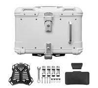 Baúl para Motocicleta de 40 L,45 L Baúl Trasero Maletero Moto Top Case Moto Impermeable Maleta para Moto con Cerradura y Respaldo(Blanca,45 L)