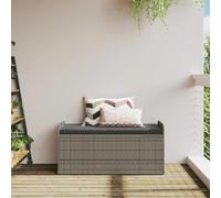 Baúl portaobjetos gris 115 x 51 x 52 cm polirratán