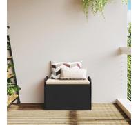Baúl portaobjetos negro 80 x 51 x 52 cm polirratán