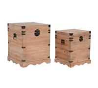 BAUL SET 2 ABETO METAL 48X48X61 RUSTICO NATURAL